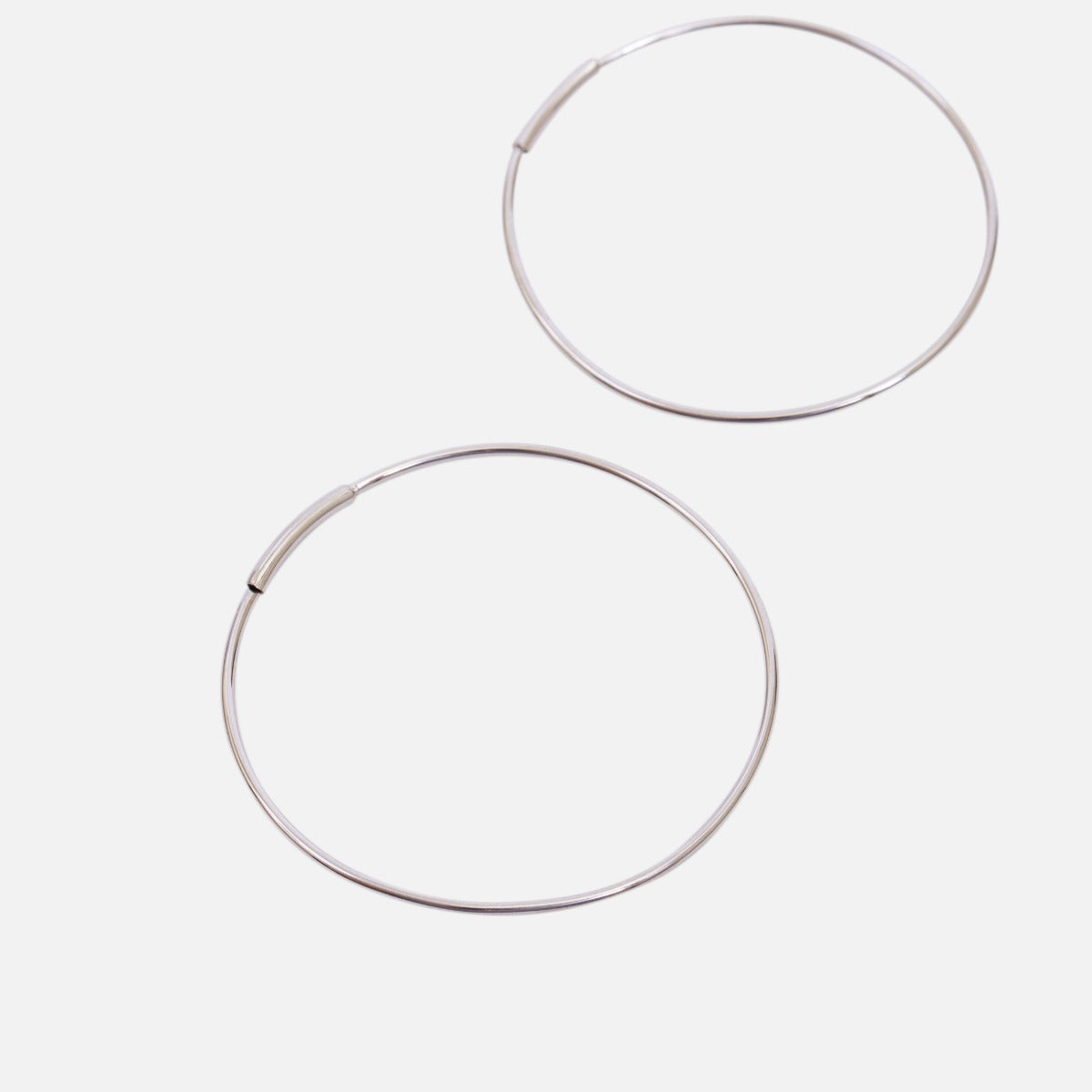 Boucles d’oreilles anneaux argent 35 mm en acier inoxydable