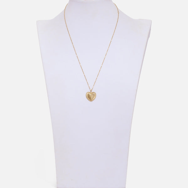 Load image into Gallery viewer, Golden necklace with filigree heart pendant in stainless steel
