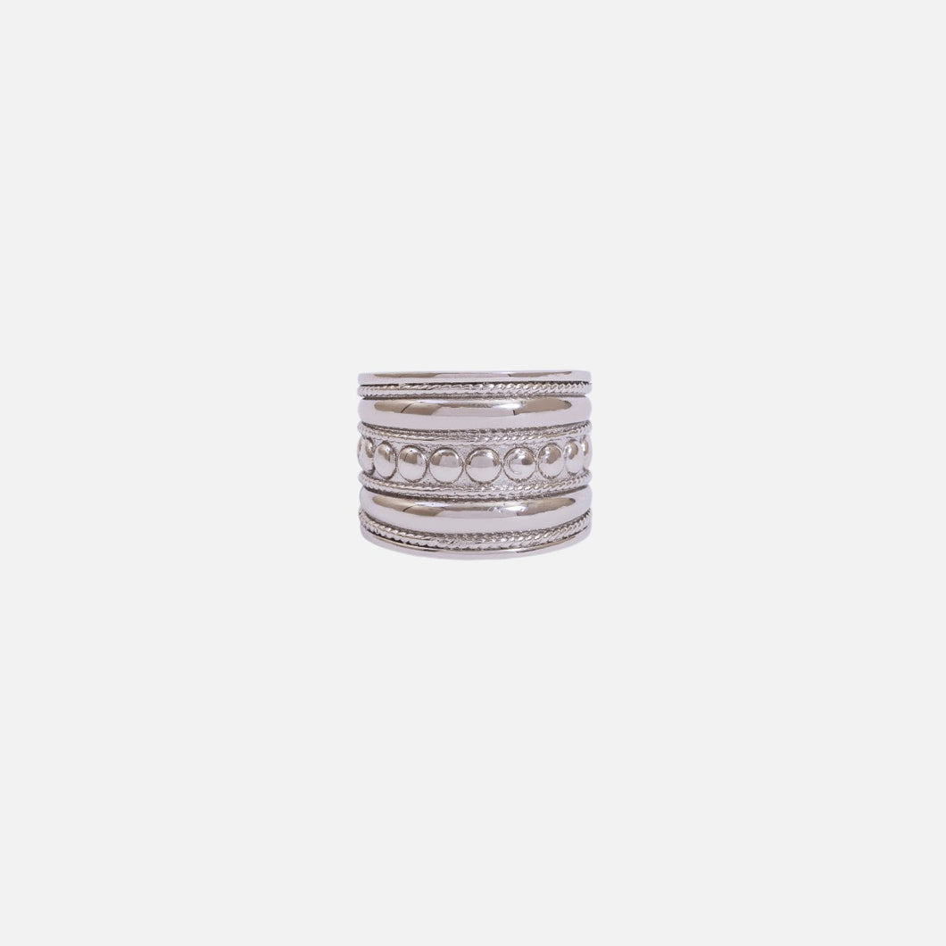 Large stainless steel textured ring