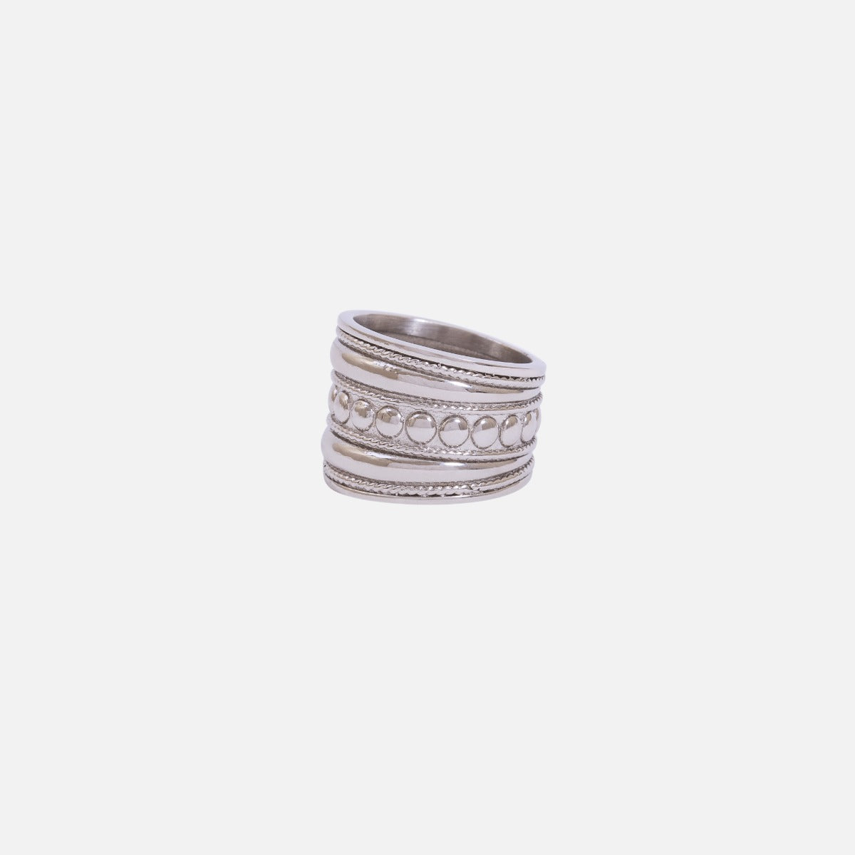 Large stainless steel textured ring