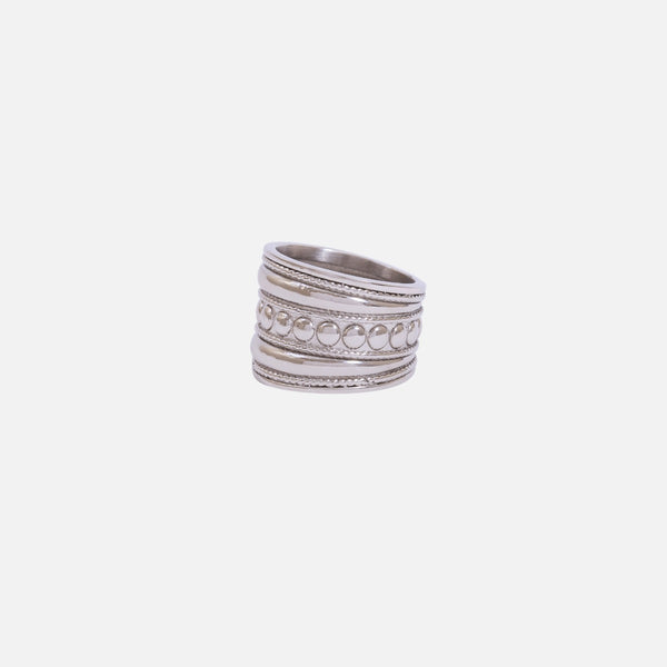 Load image into Gallery viewer, Large stainless steel textured ring
