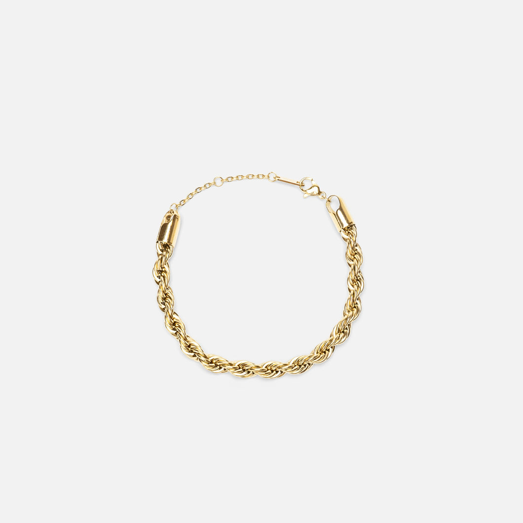 Bracelet doré chaîne torsadée en acier inoxydable