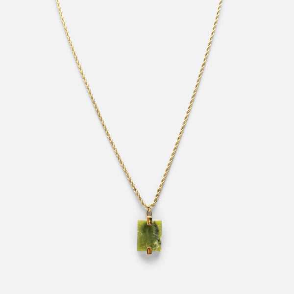 Load image into Gallery viewer, Stainless steel golden pendant twisted chain with rectangular charm
