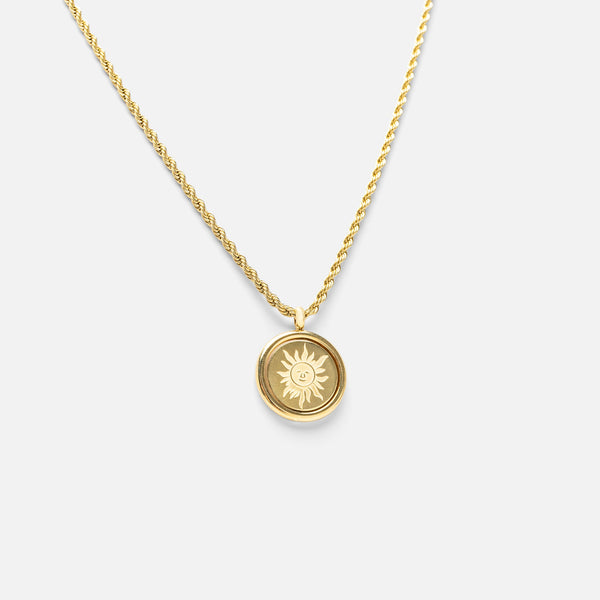 Load image into Gallery viewer, Double sided golden pendant in stainless steel
