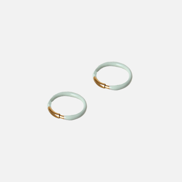 Load image into Gallery viewer, Trio of three colors hoop earrings in stainless steel
