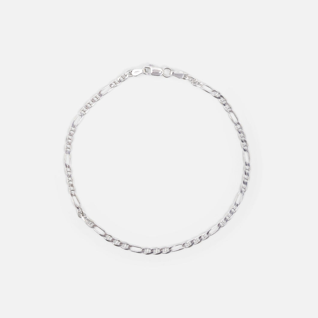 Sterling silver ankle chain with figarucci mesh