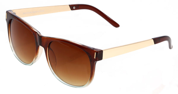 Load image into Gallery viewer, Brown cat eye sunglasses with gold branches
