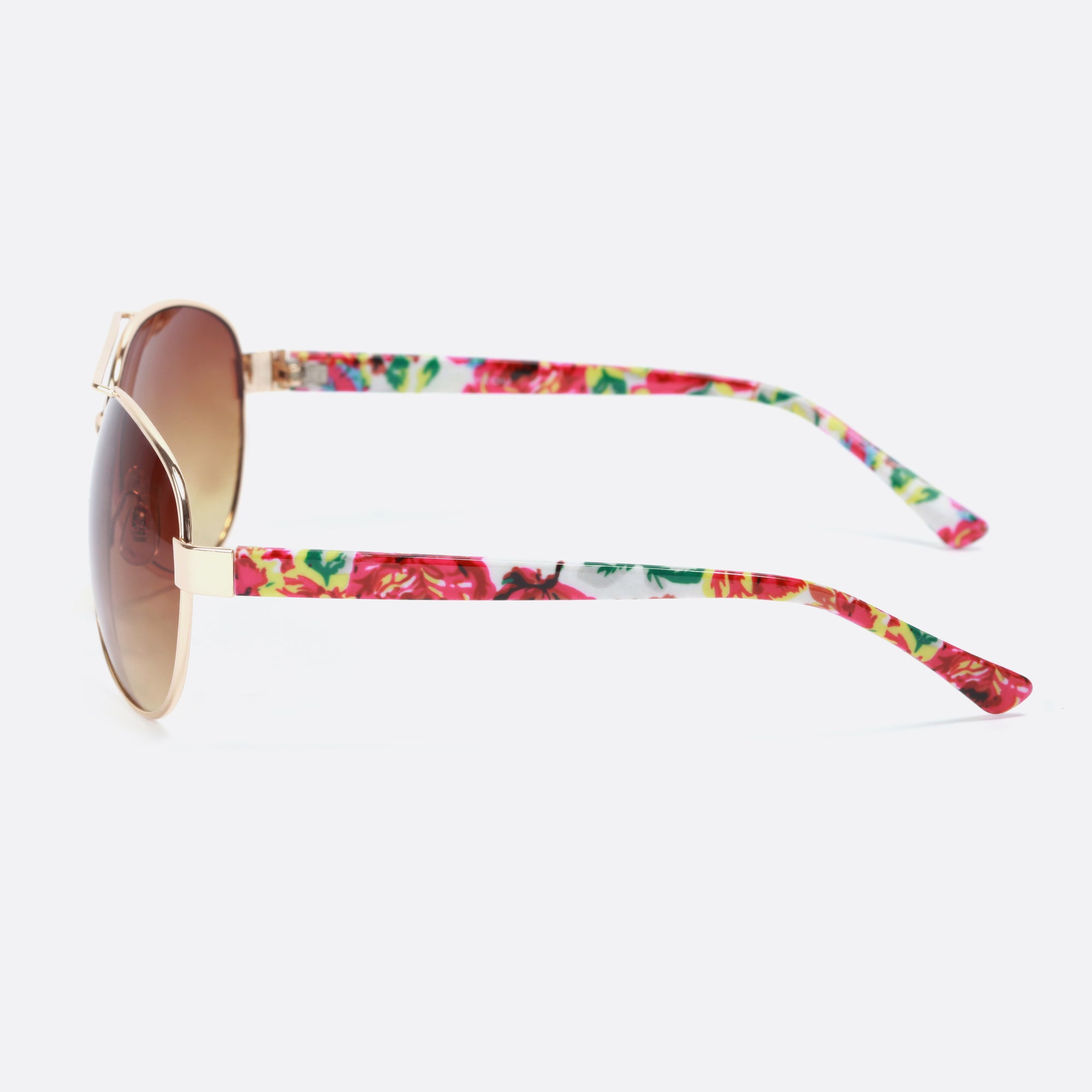 Lunettes de soleil aviateur et fleurs