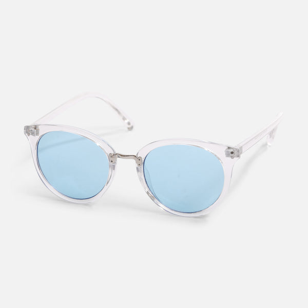 Load image into Gallery viewer, Blue round sunglasses

