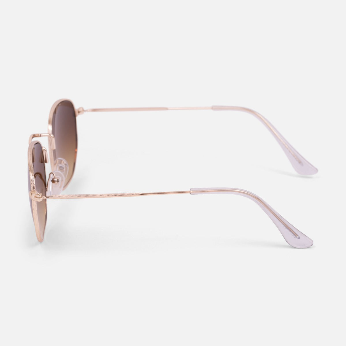 Sunglasses with slightly hexagonal lenses