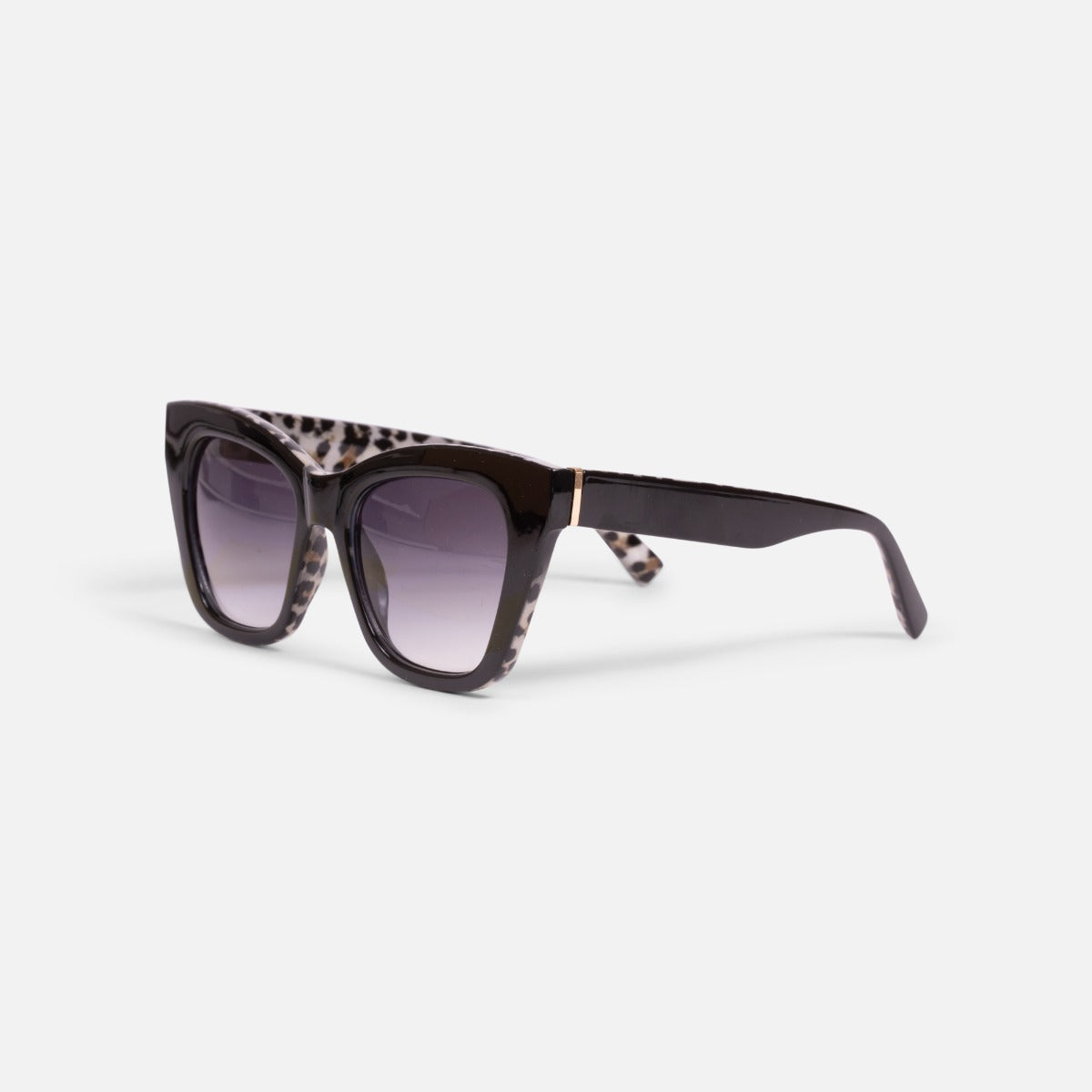 Lunettes de soleil côté noir côté motif léopard