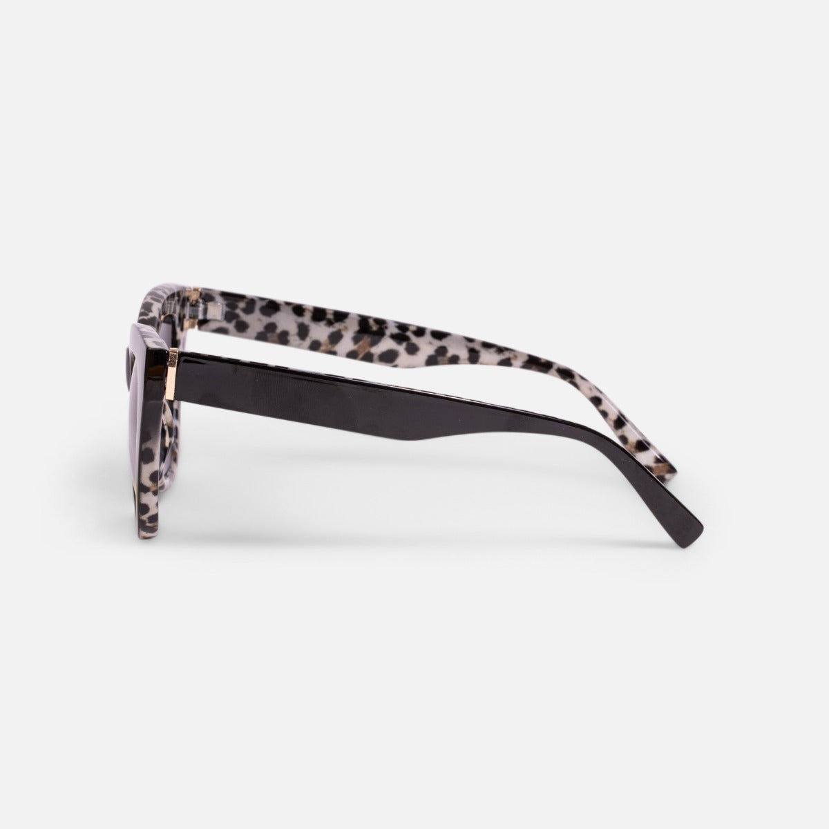Lunettes de soleil côté noir côté motif léopard