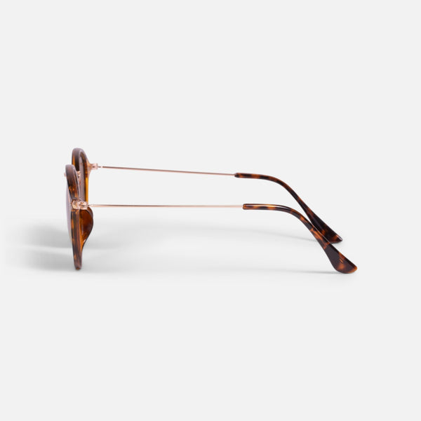 Load image into Gallery viewer, Round sunglasses with tortoise print and thin branches
