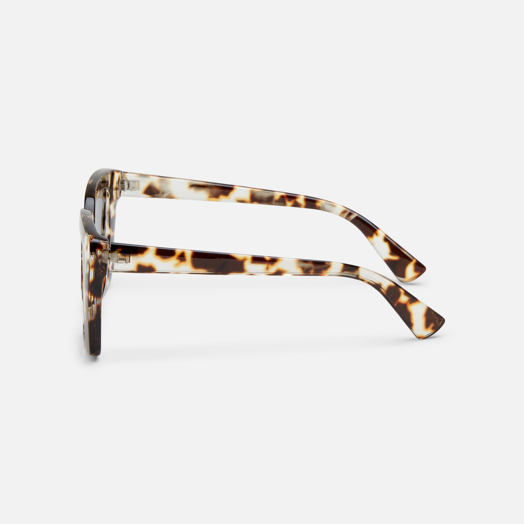 Black square sunglasses with tortoise frame