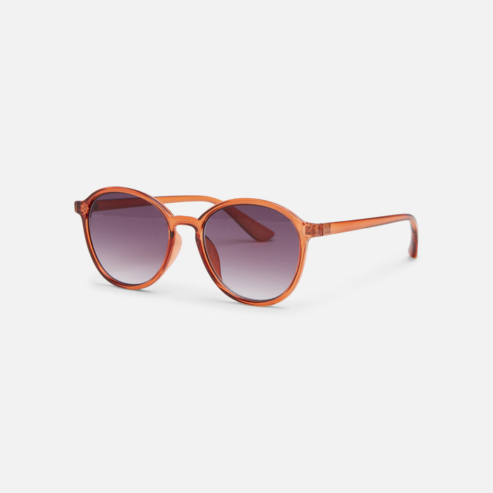 Lunettes de soleil rondes de couleur rouille