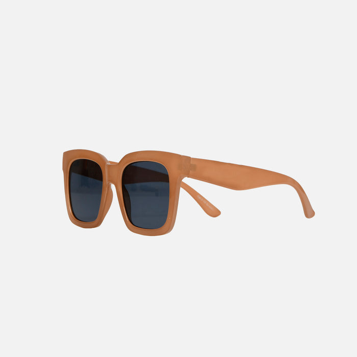 Lunettes de soleil beige œil de chat monture épaisse