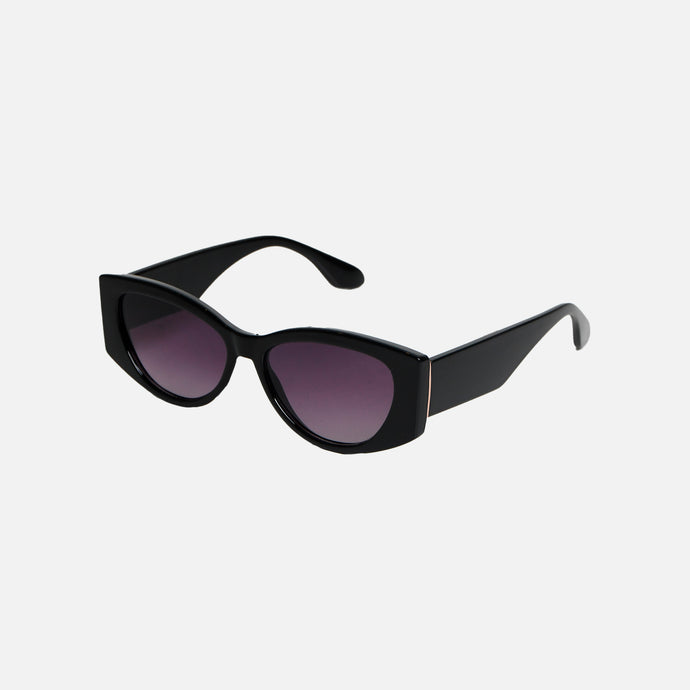 Lunettes de soleil noires ovales grosses branches