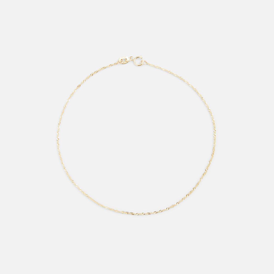 10'' singapore ankle chain 10k yellow gold