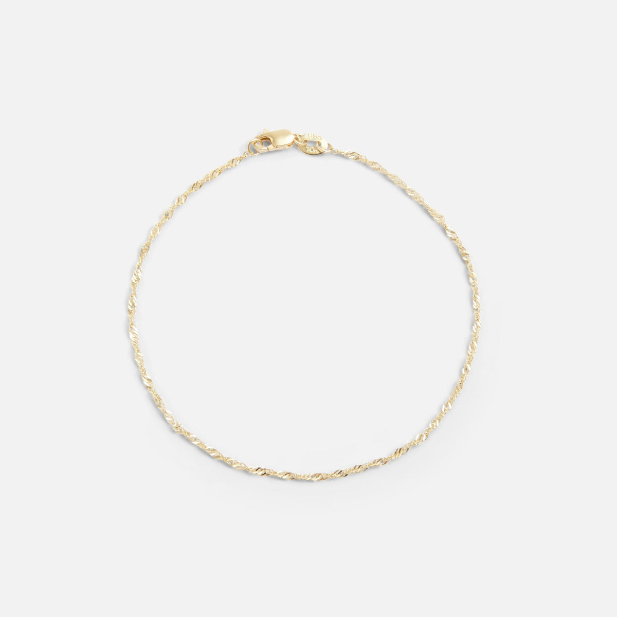 9.5'' Singapore ankle chain 10k yellow gold
