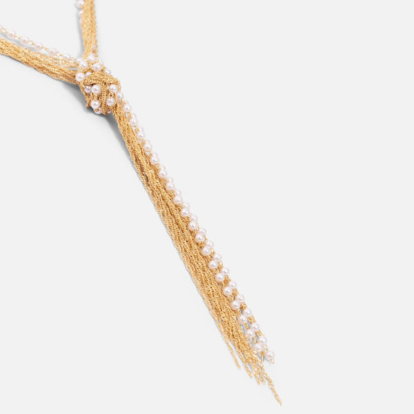 Charger l&#39;image dans la galerie, Collier multi rangs dorés et perles
