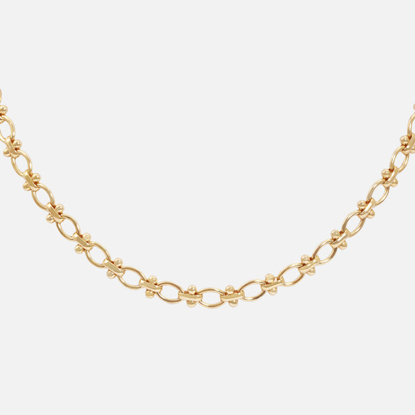 Load image into Gallery viewer, Golden necklace with wide links 18 inches
