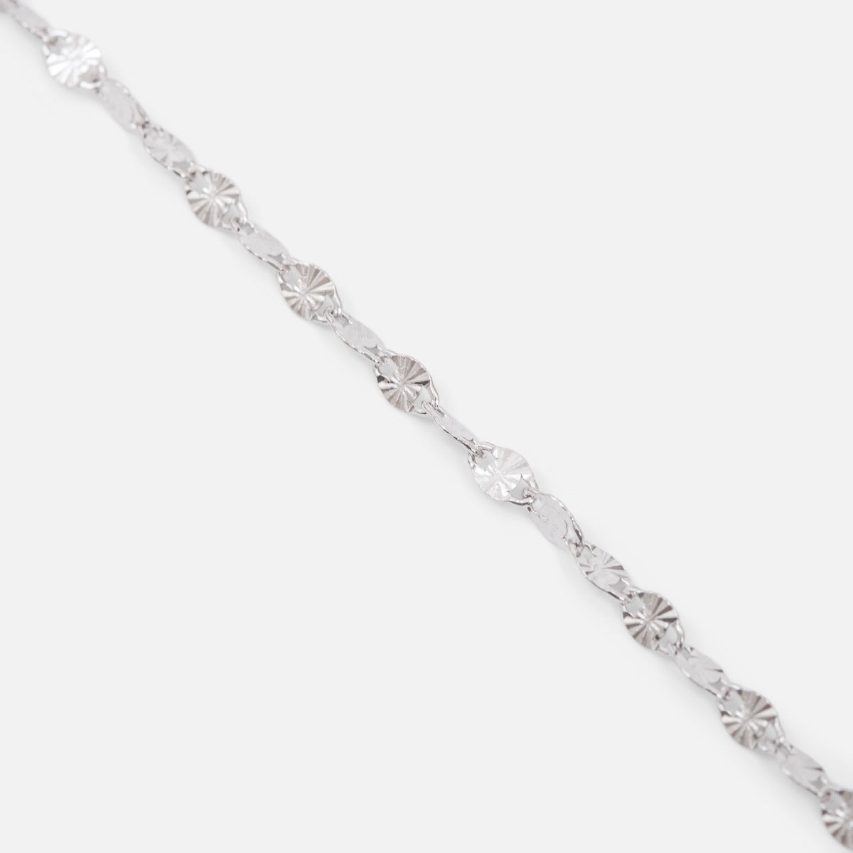 Sterling silver ankle chain with bright links