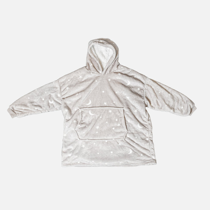 Snuggle beige pour adulte en sherpa lunes et étoiles
