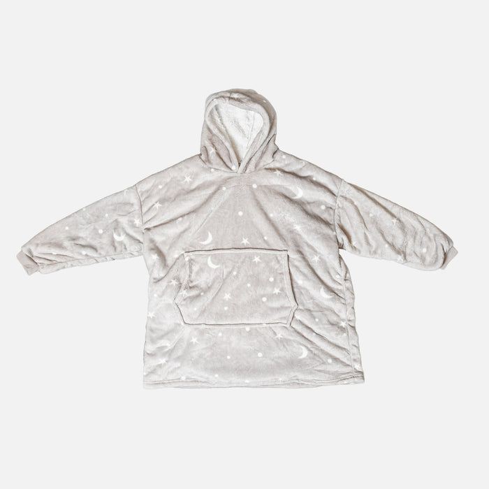Snuggle beige pour adulte en sherpa lunes et étoiles