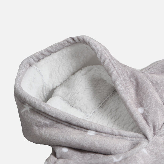 Snuggle beige pour adulte en sherpa lunes et étoiles