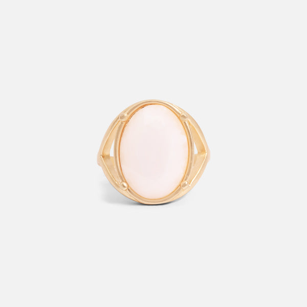 Load image into Gallery viewer, Set of 5 golden rings with colourful oval stones
