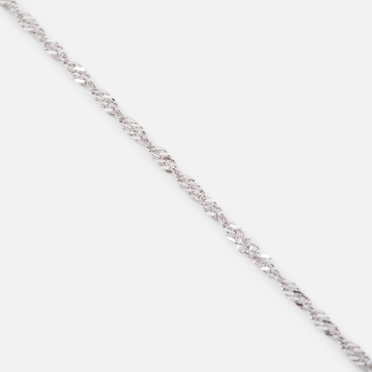 Sterling silver ankle chain with twisted links