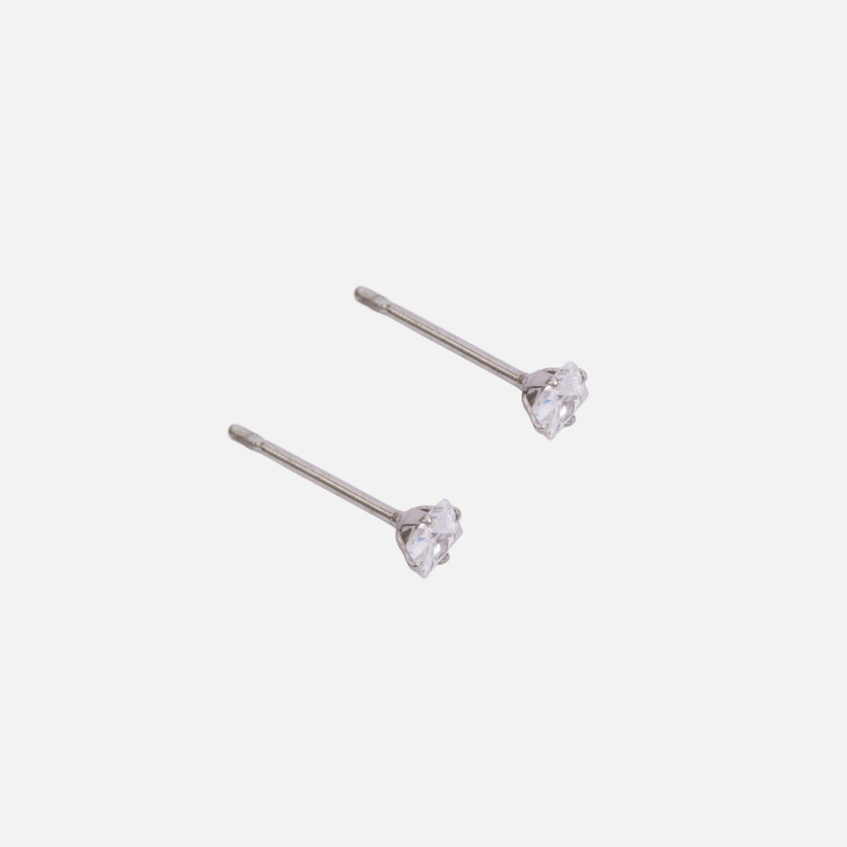 3 mm stainless steel earrings with zircon