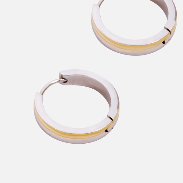 Load image into Gallery viewer, Two-tone stainless steel earrings
