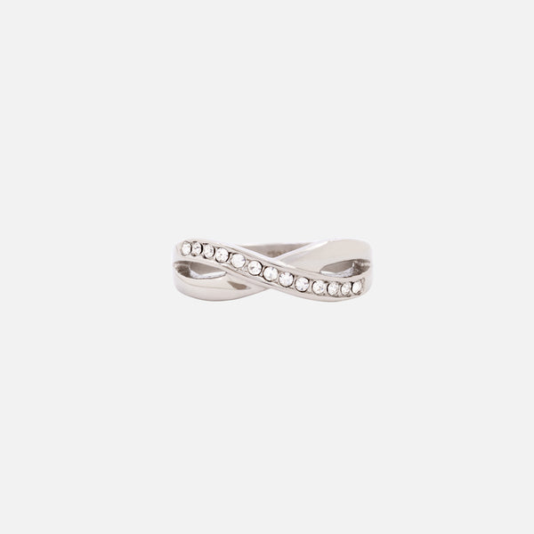 Load image into Gallery viewer, Silvered infinity ring in stainless steel
