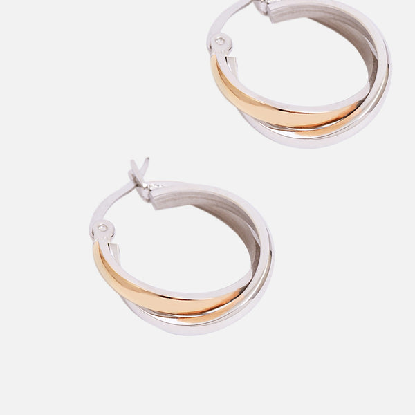 Load image into Gallery viewer, Two-tone hoop earrings
