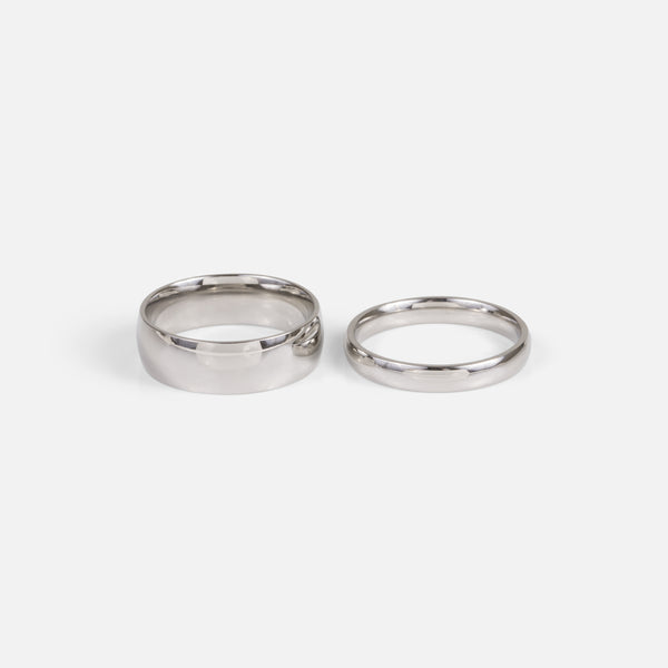 Load image into Gallery viewer, Set of 2 silvered plain stainless steel rings
