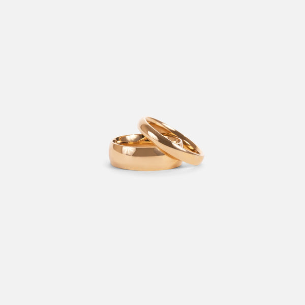 Load image into Gallery viewer, Set of two plain golden stainless steel rings
