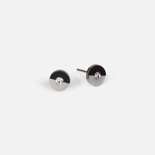 Load image into Gallery viewer, Small two tones stainless steel stud earrings   
