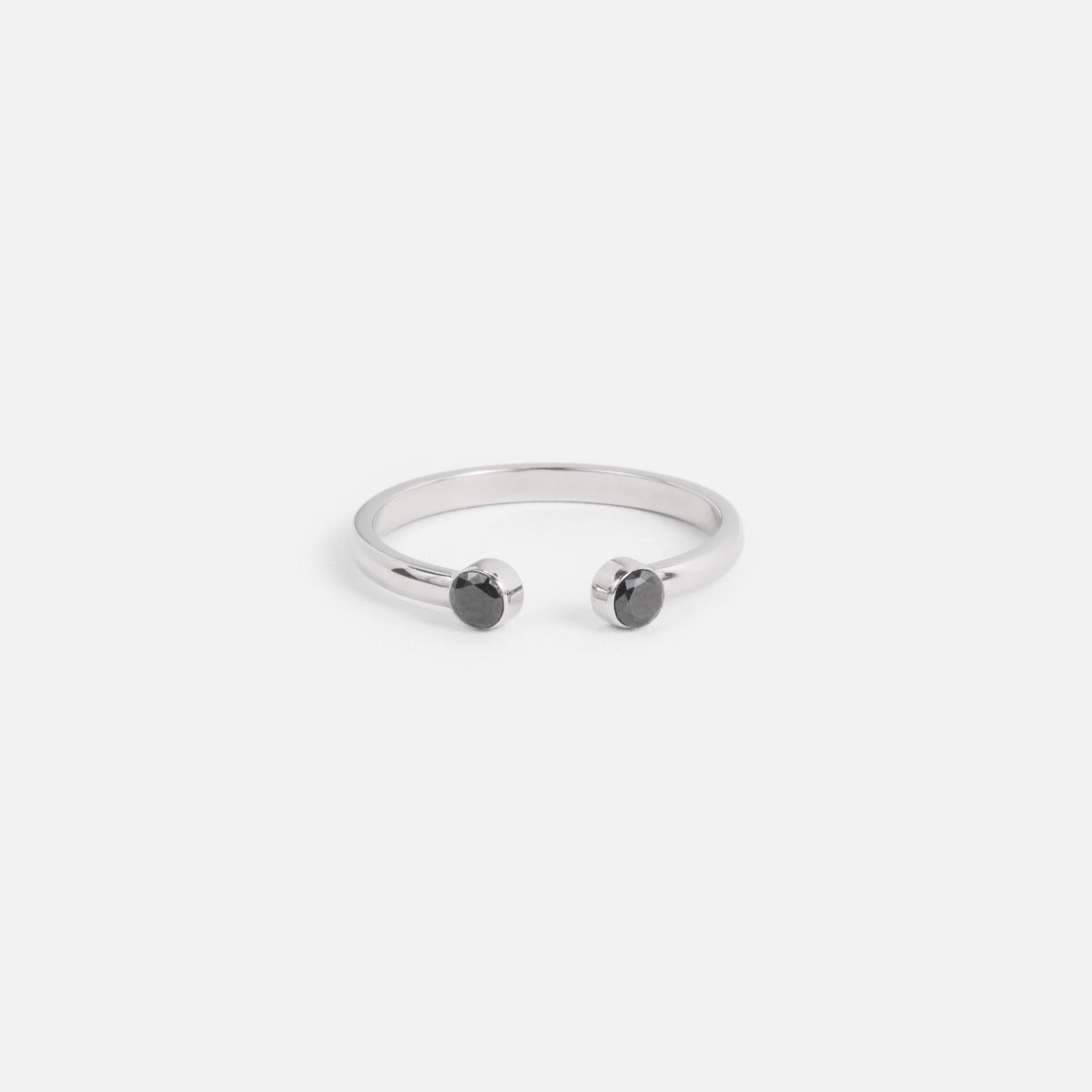 Stainless steel adjustable ring with two stones