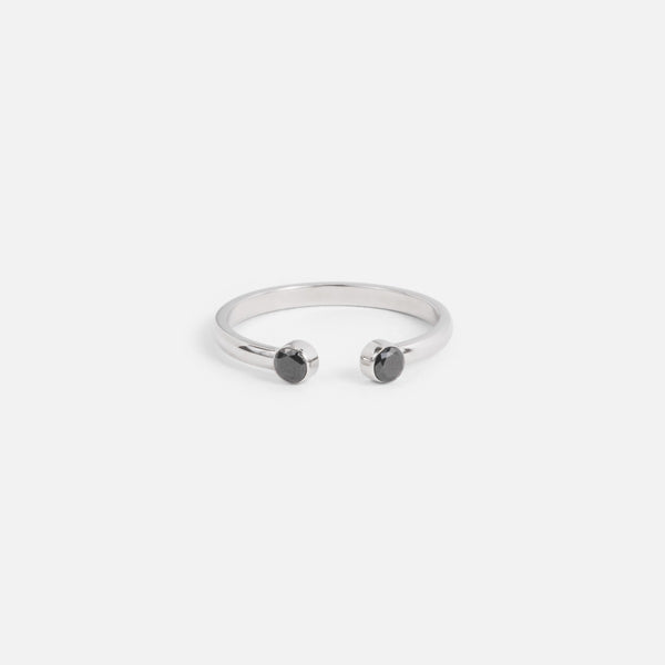 Load image into Gallery viewer, Stainless steel adjustable ring with two stones
