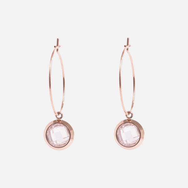 Load image into Gallery viewer,    stainless steel hoop earrings with medallion
