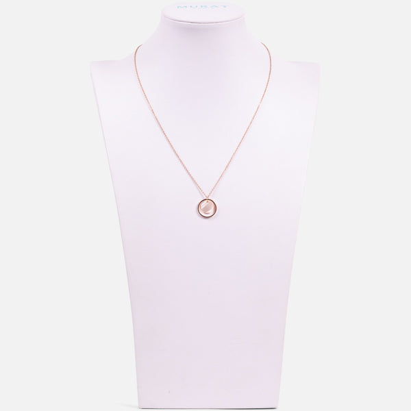 Load image into Gallery viewer, Stainless steel necklace with rose gold hoop and acetate ring

