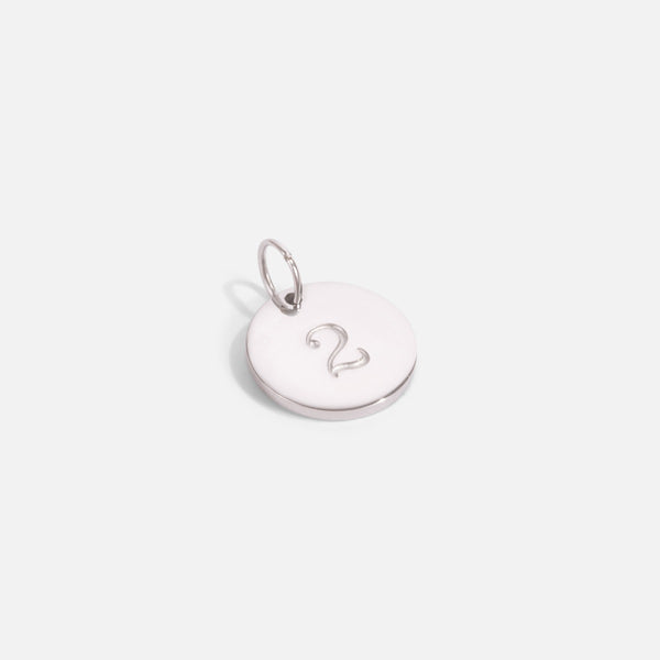 Load image into Gallery viewer, Small silvered charm engraved with the number &quot;2&quot;
