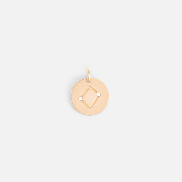 Load image into Gallery viewer, Small golden charm engraved with the zodiac constellation &quot;libra&quot;
