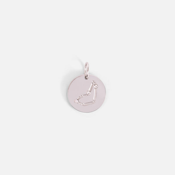 Load image into Gallery viewer, Small silvered charm engraved with the zodiac constellation &quot;capricorn&quot;   
