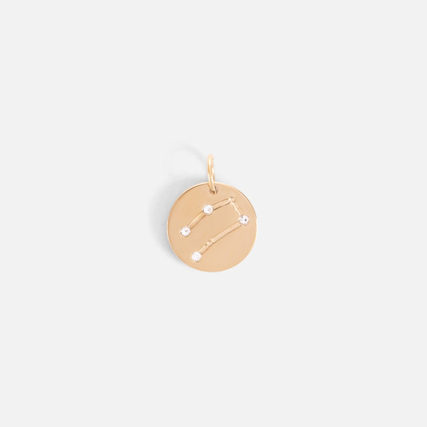 Load image into Gallery viewer, Small golden charm engraved with the zodiac constellation &quot;gemini&quot;
