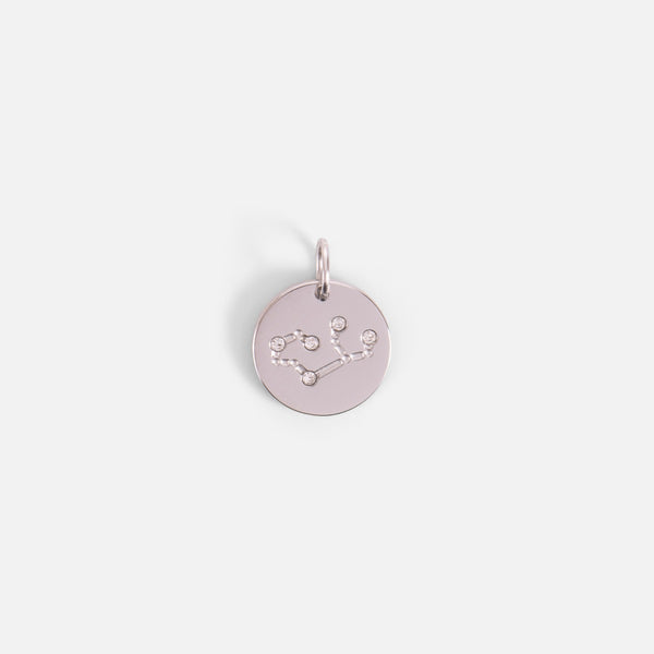 Load image into Gallery viewer, Small silvered charm engraved with the zodiac constellation &quot;virgo&quot;
