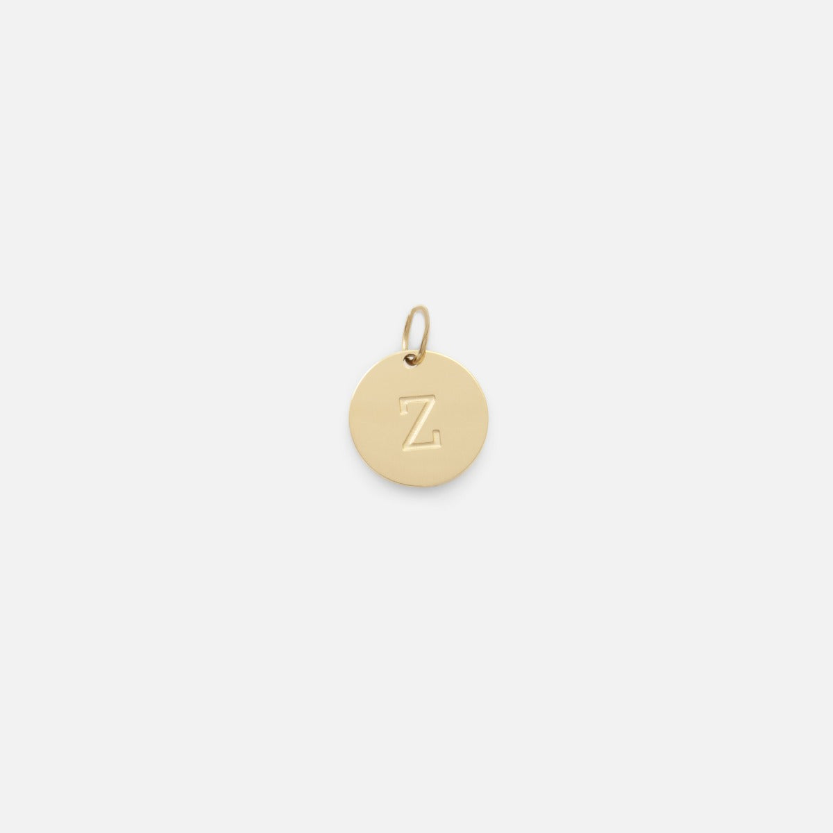 Petite breloque dorée symbolique gravée lettre de l’alphabet "z"