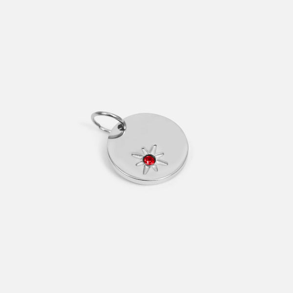 Load image into Gallery viewer, Small symbolic silvered birthstone of july &quot;ruby stone&quot;
