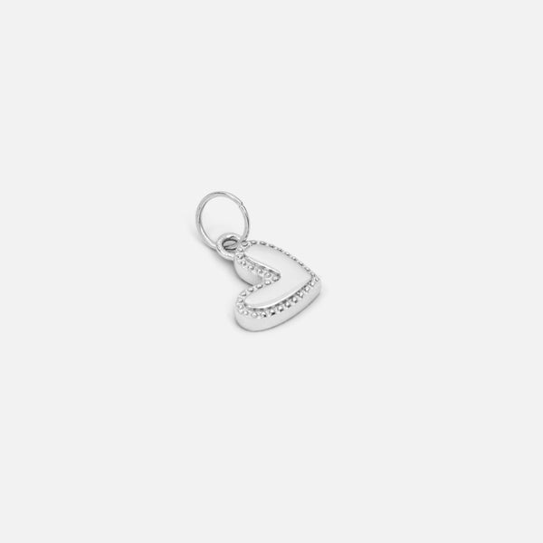 Load image into Gallery viewer, Small silver heart surrounded by dots charm
